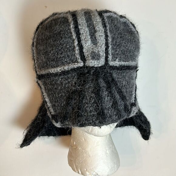 Peruvian Hand-Knit Crochet Earflap Hat - Darth Vader - Picture 6 of 8